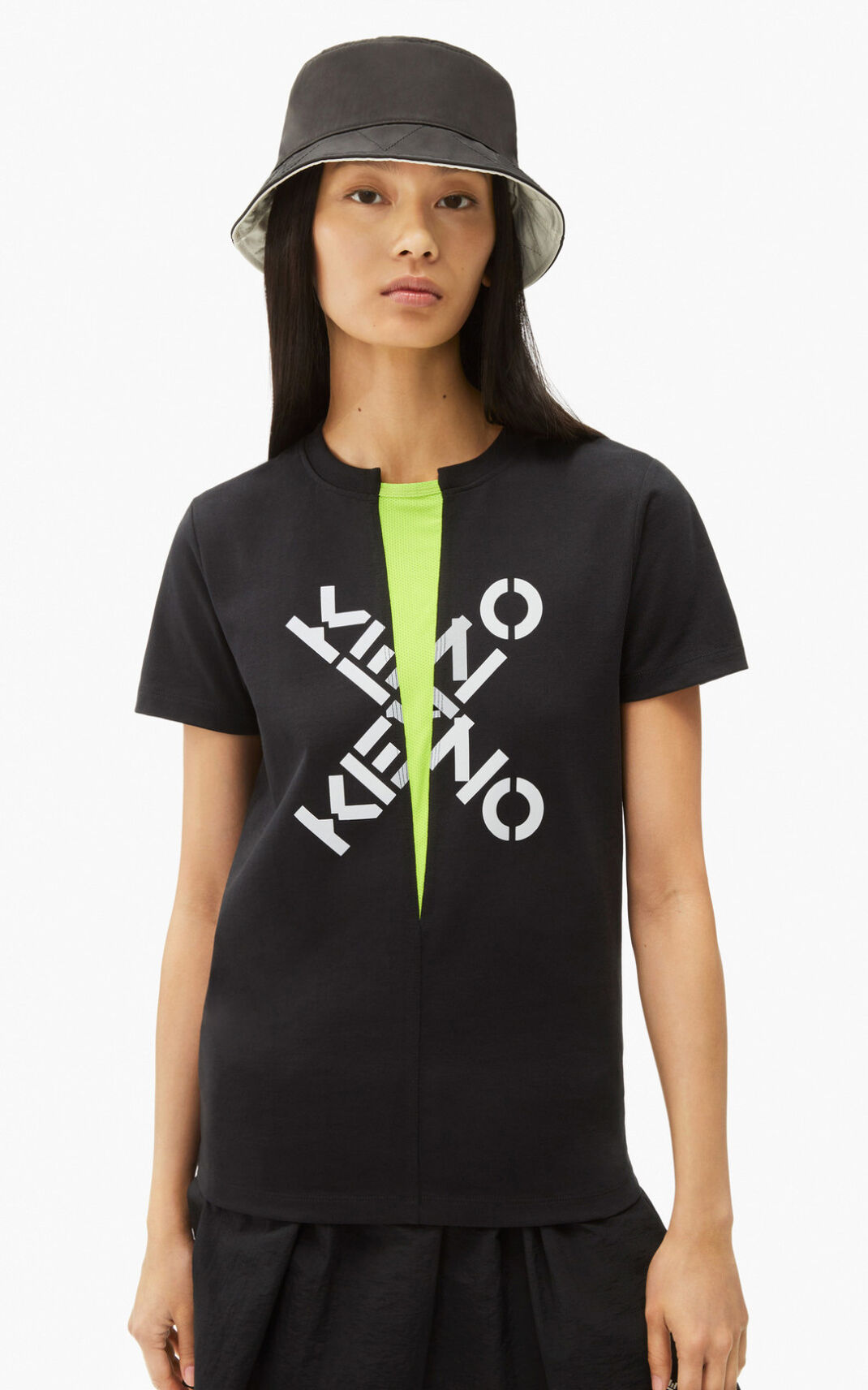 Kenzo Big X Sport Tシャツ レディース 黒 - MTROUW640